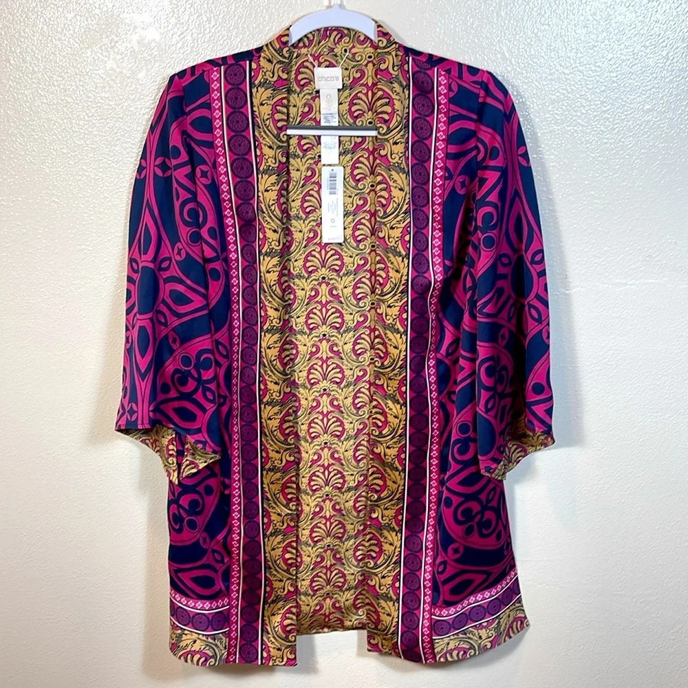 chico's Reversible Printed Kimono Size: O/S/4